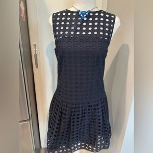 SAIL to sable eyelet fit and flare sleeveless navy dress. Size 4